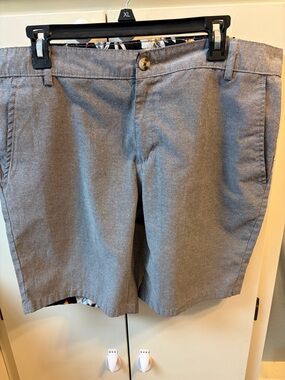 Men's Flat Front Gray Performance Shorts